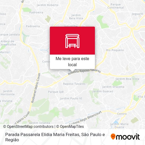 Parada Passarela Elídia Maria Freitas mapa