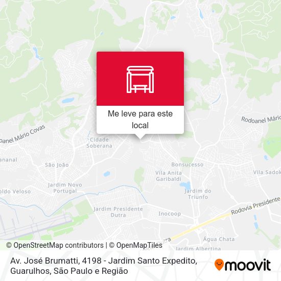 Av. José Brumatti, 4198 - Jardim Santo Expedito, Guarulhos mapa