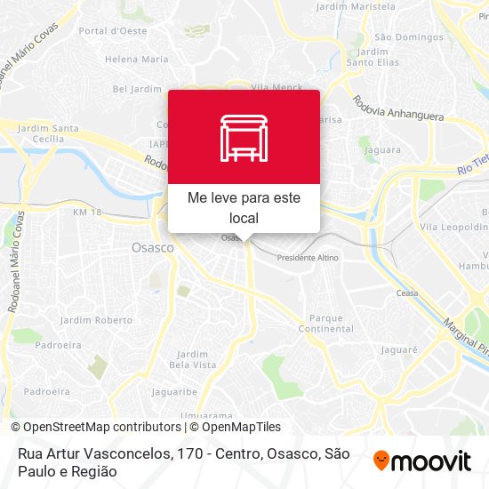 Rua Artur Vasconcelos, 170 - Centro, Osasco mapa