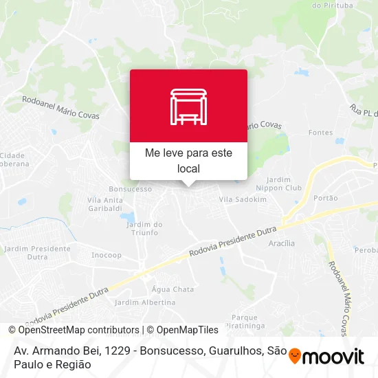 Av. Armando Bei, 1229 - Bonsucesso, Guarulhos mapa