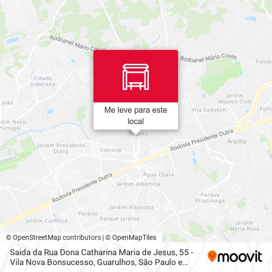 Saida da Rua Dona Catharina Maria de Jesus, 55 - Vila Nova Bonsucesso, Guarulhos mapa