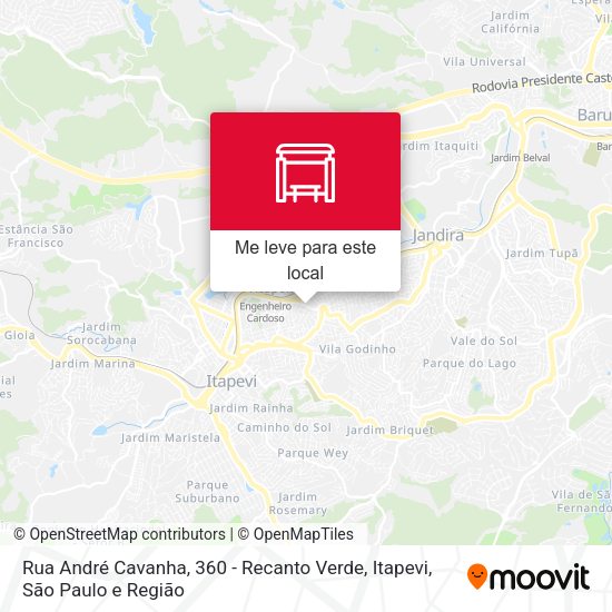 Rua André Cavanha, 360 - Recanto Verde, Itapevi mapa