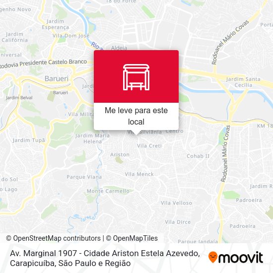 Av. Marginal 1907 - Cidade Ariston Estela Azevedo, Carapicuíba mapa