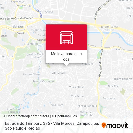Estrada do Tambory, 376 - Vila Merces, Carapicuíba mapa