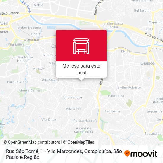 Rua São Tomé, 1 - Vila Marcondes, Carapicuíba mapa
