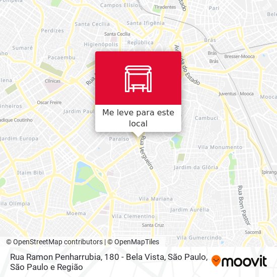 Rua Ramon Penharrubia, 180 - Bela Vista, São Paulo mapa