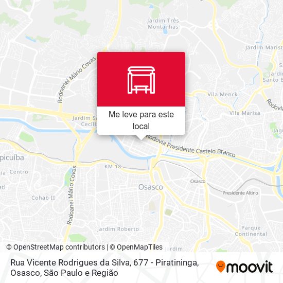 Rua Vicente Rodrigues da Silva, 677 - Piratininga, Osasco mapa