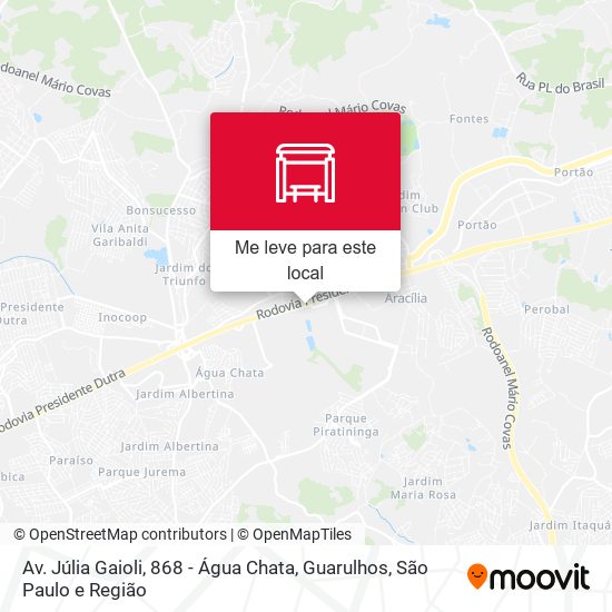 Av. Júlia Gaioli, 868 - Água Chata, Guarulhos mapa