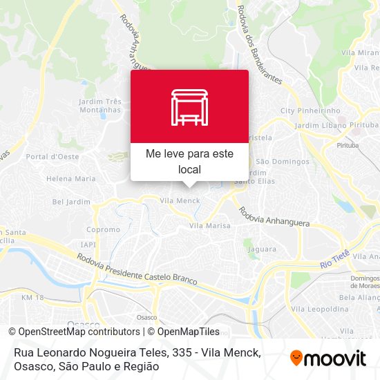Rua Leonardo Nogueira Teles, 335 - Vila Menck, Osasco mapa