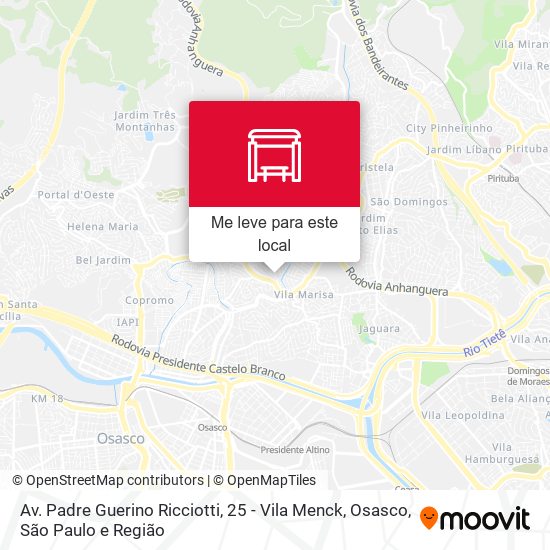 Av. Padre Guerino Ricciotti, 25 - Vila Menck, Osasco mapa