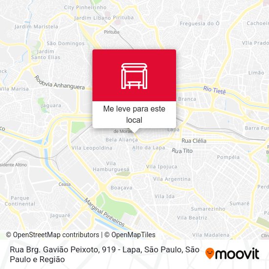Rua Brg. Gavião Peixoto, 919 - Lapa, São Paulo mapa