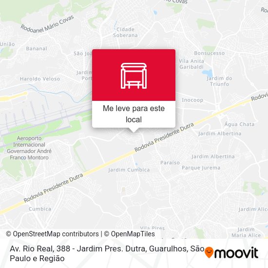 Av. Rio Real, 388 - Jardim Pres. Dutra, Guarulhos mapa