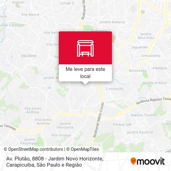 Av. Plutão, 8808 - Jardim Novo Horizonte, Carapicuíba mapa