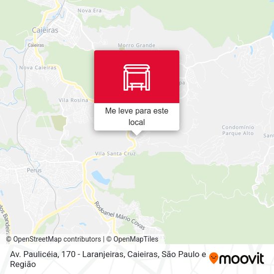 Av. Paulicéia, 170 - Laranjeiras, Caieiras mapa