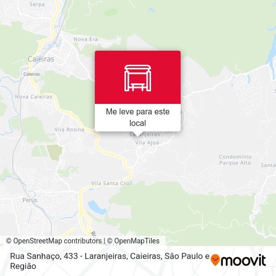 Rua Sanhaço, 433 - Laranjeiras, Caieiras mapa