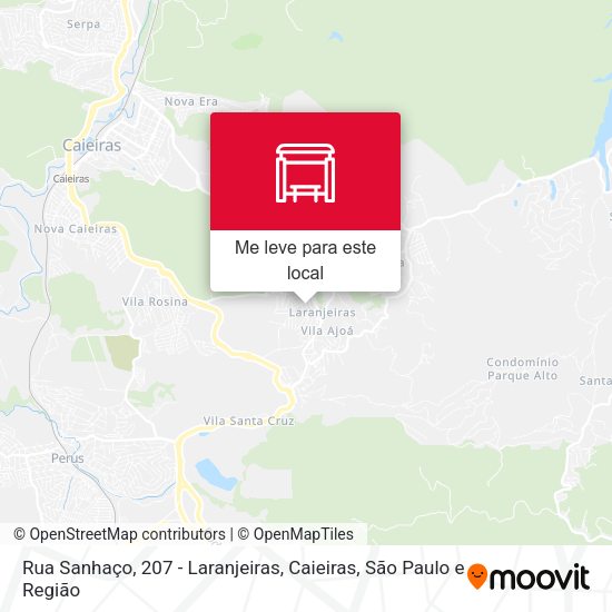 Rua Sanhaço, 207 - Laranjeiras, Caieiras mapa