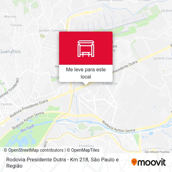 Rodovia Presidente Dutra - Km 218 mapa