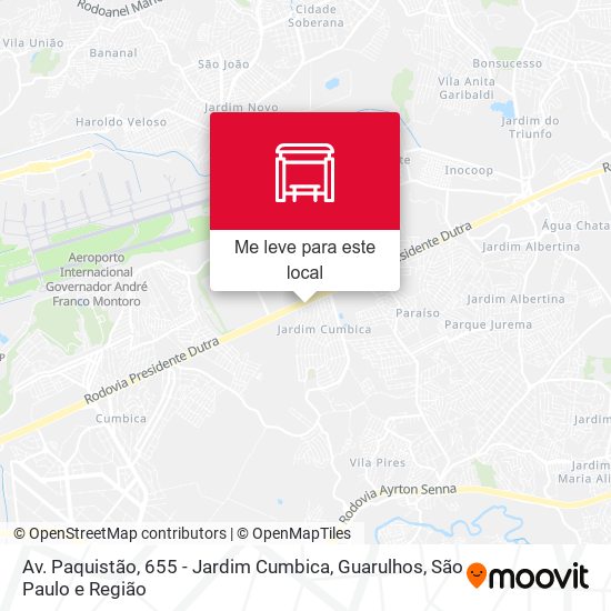 Av. Paquistão, 655 - Jardim Cumbica, Guarulhos mapa