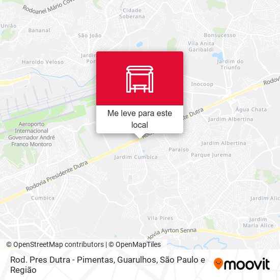 Rod. Pres Dutra - Pimentas, Guarulhos mapa