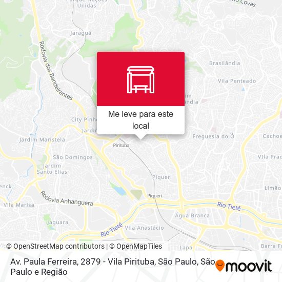 Av. Paula Ferreira, 2879 - Vila Pirituba, São Paulo mapa