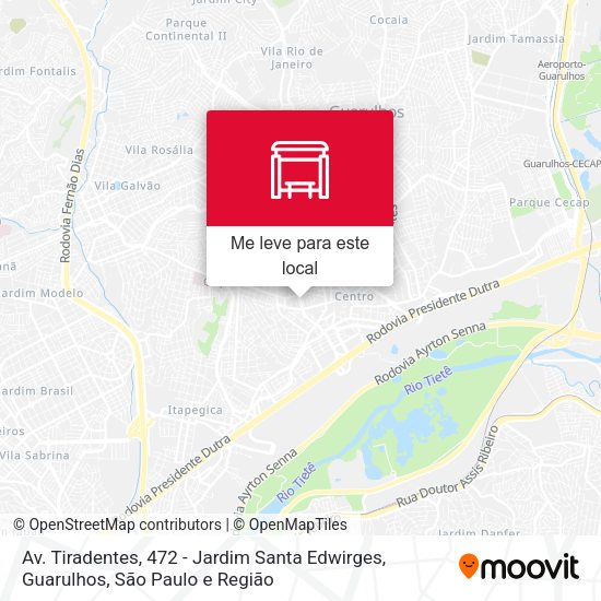 Av. Tiradentes, 472 - Jardim Santa Edwirges, Guarulhos mapa