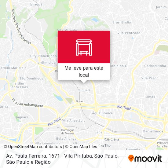 Av. Paula Ferreira, 1671 - Vila Pirituba, São Paulo mapa