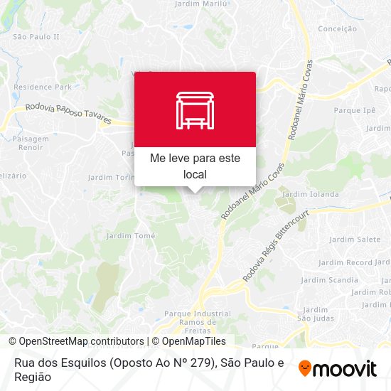 Rua dos Esquilos (Oposto Ao Nº 279) mapa