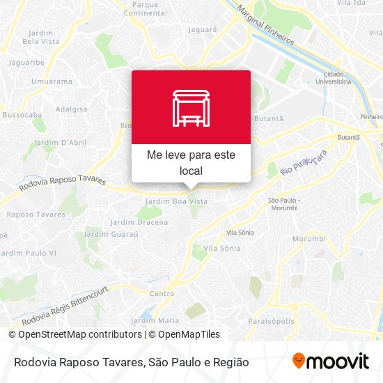 Rodovia Raposo Tavares mapa