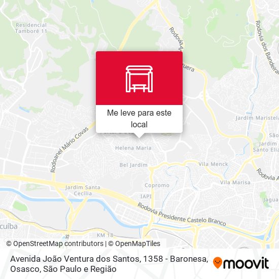 Avenida João Ventura dos Santos, 1358 - Baronesa, Osasco mapa