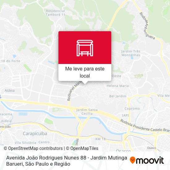 Avenida João Rodrigues Nunes 88 - Jardim Mutinga Barueri mapa