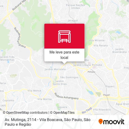 Av. Mutinga, 2114 - Vila Boacava, São Paulo mapa