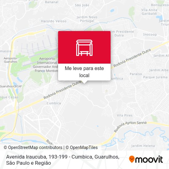 Avenida Iraucuba, 193-199 - Cumbica, Guarulhos mapa