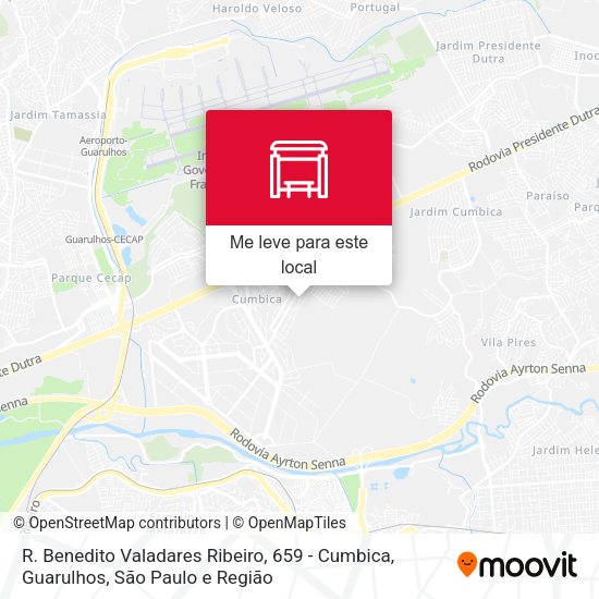 R. Benedito Valadares Ribeiro, 659 - Cumbica, Guarulhos mapa