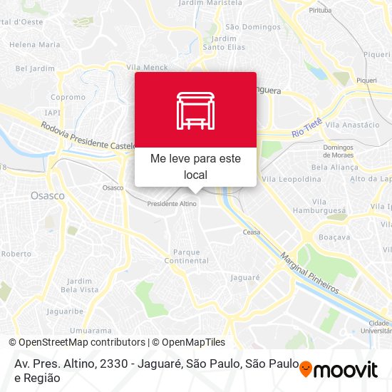 Av. Pres. Altino, 2330 - Jaguaré, São Paulo mapa