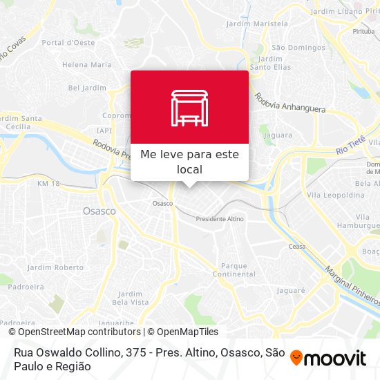 Rua Oswaldo Collino, 375 - Pres. Altino, Osasco mapa