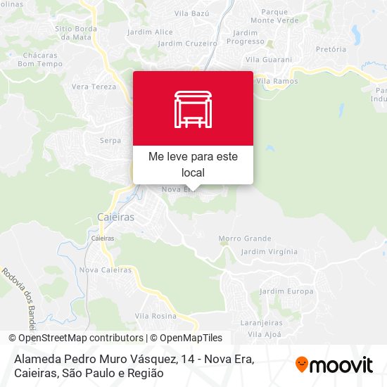Alameda Pedro Muro Vásquez, 14 - Nova Era, Caieiras mapa