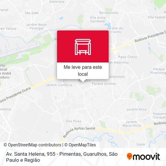 Av. Santa Helena, 955 - Pimentas, Guarulhos mapa