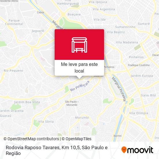 Rodovia Raposo Tavares, Km 10,5 mapa