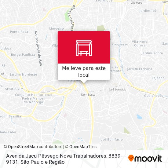 Avenida Jacu-Pêssego Nova Trabalhadores, 8839-9131 mapa