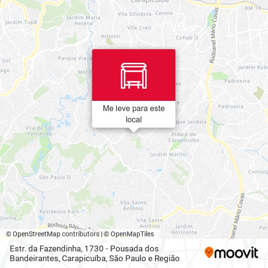 Estr. da Fazendinha, 1730 - Pousada dos Bandeirantes, Carapicuíba mapa