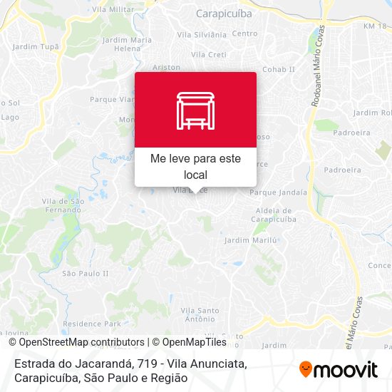 Estrada do Jacarandá, 719 - Vila Anunciata, Carapicuíba mapa