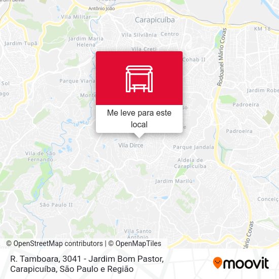 R. Tamboara, 3041 - Jardim Bom Pastor, Carapicuíba mapa