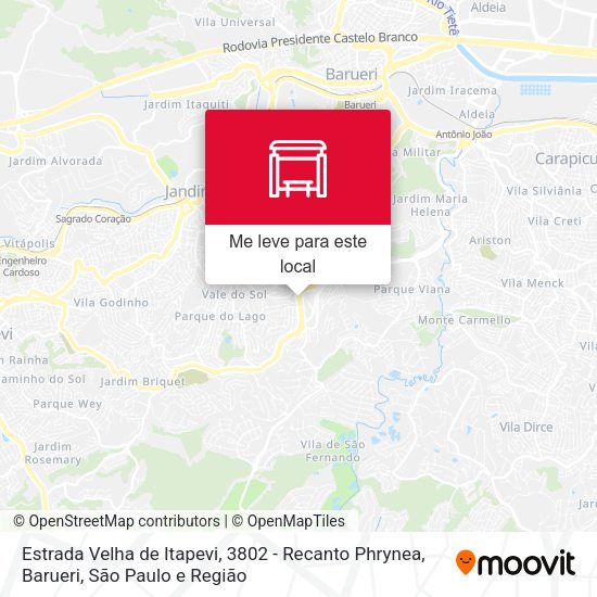 Estrada Velha de Itapevi, 3802 - Recanto Phrynea, Barueri mapa