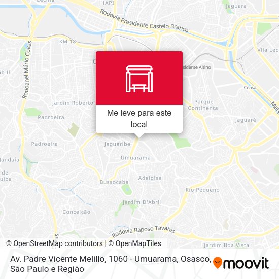 Av. Padre Vicente Melillo, 1060 - Umuarama, Osasco mapa