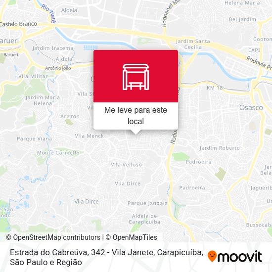 Estrada do Cabreúva, 342 - Vila Janete, Carapicuíba mapa