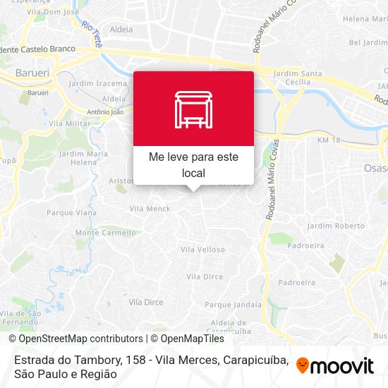 Estrada do Tambory, 158 - Vila Merces, Carapicuíba mapa