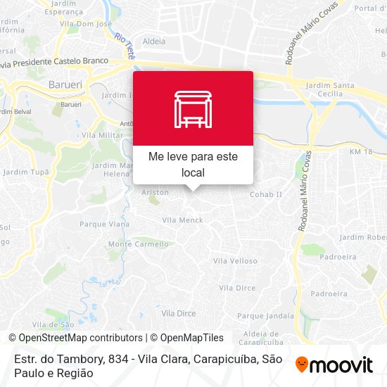 Estr. do Tambory, 834 - Vila Clara, Carapicuíba mapa