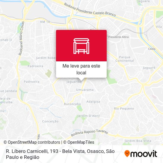 R. Líbero Carnicelli, 193 - Bela Vista, Osasco mapa