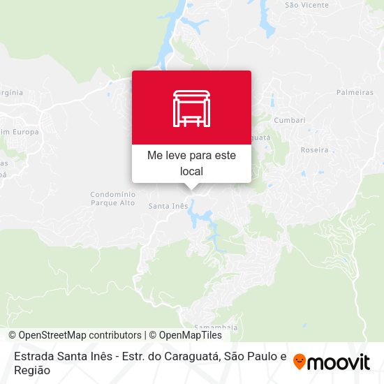Estrada Santa Inês - Estr. do Caraguatá mapa