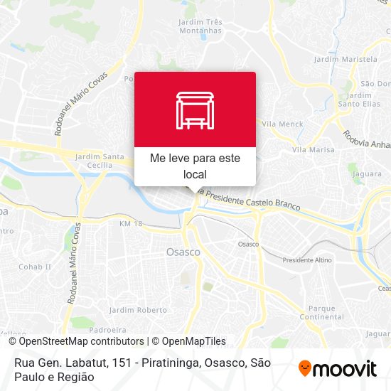 Rua Gen. Labatut, 151 - Piratininga, Osasco mapa